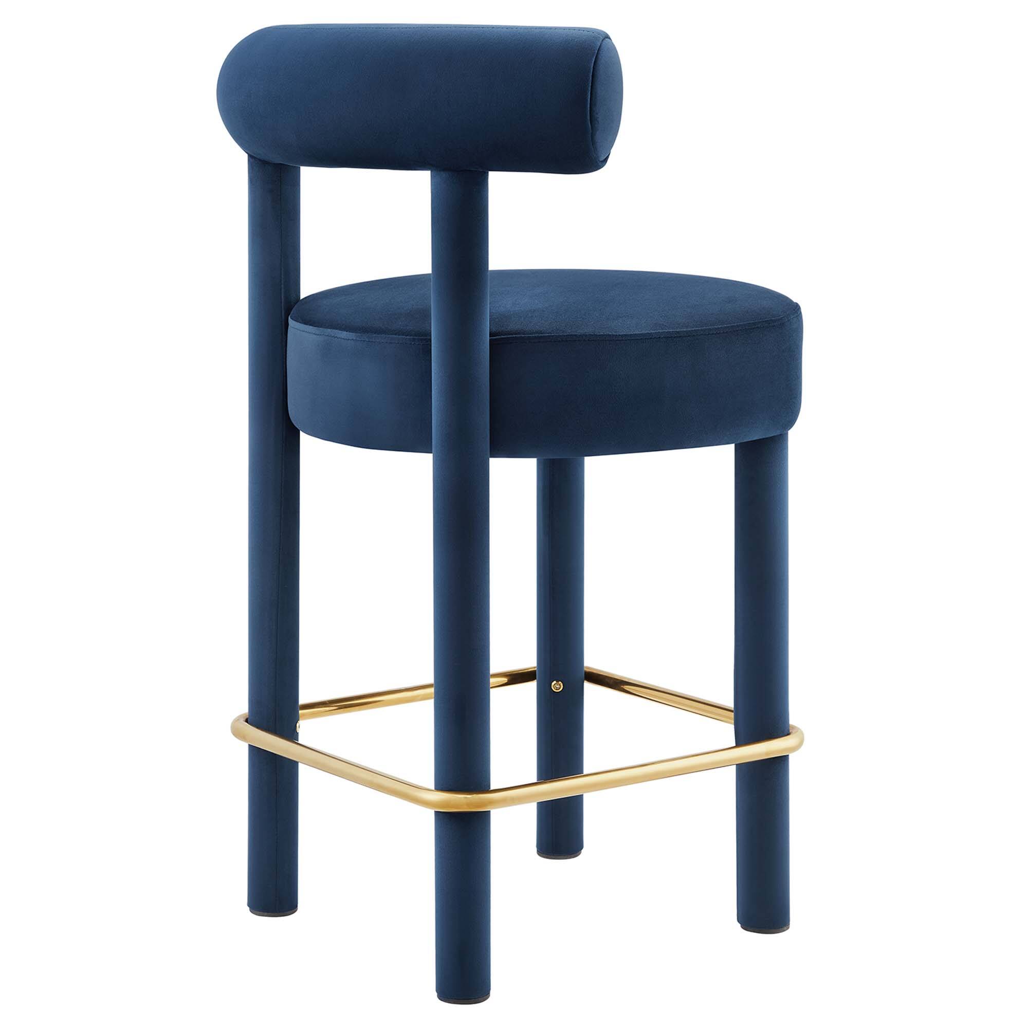 Alt View 1. Modway - Toulouse Performance Velvet Counter Stool by Modway - Yellow.