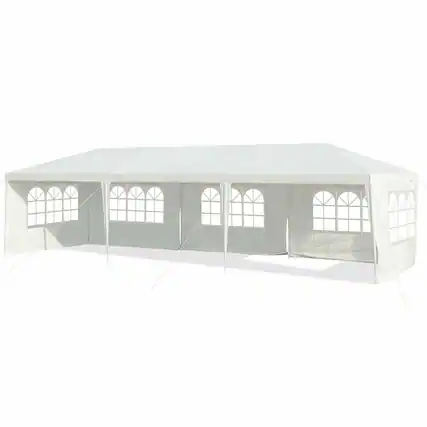 Front. Gymax - Gymax 10'x30' Heavy-duty Gazebo Wedding Canopy Party Pavilion Outdoor - white.