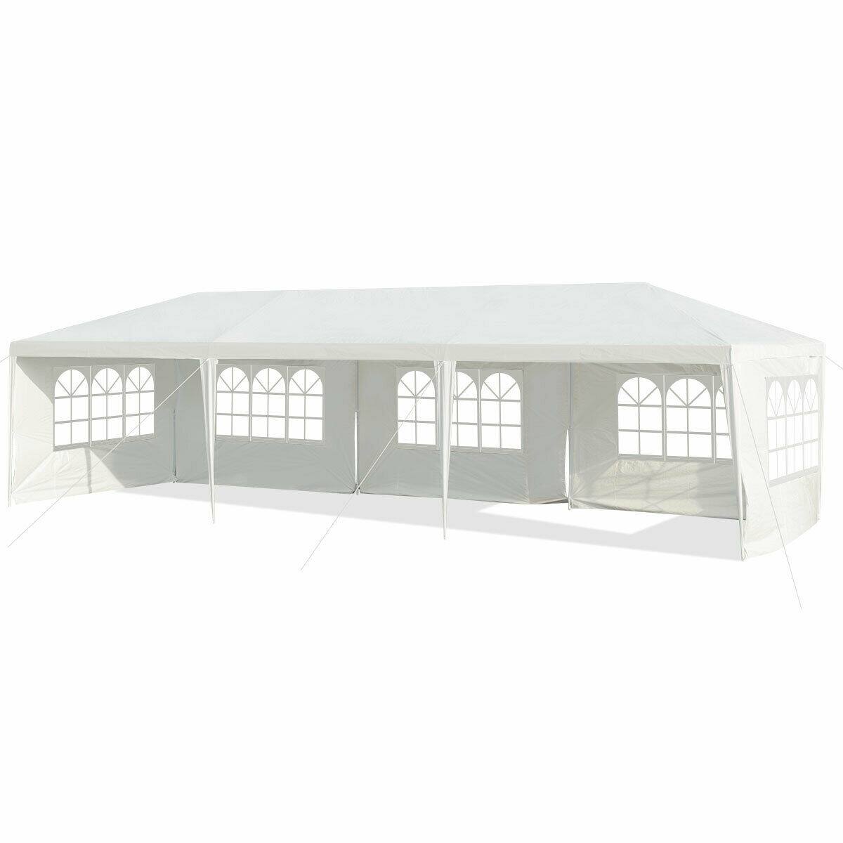 Gymax - 10'x30' Heavy-duty Gazebo Wedding Canopy Party Pavilion Outdoor - White
