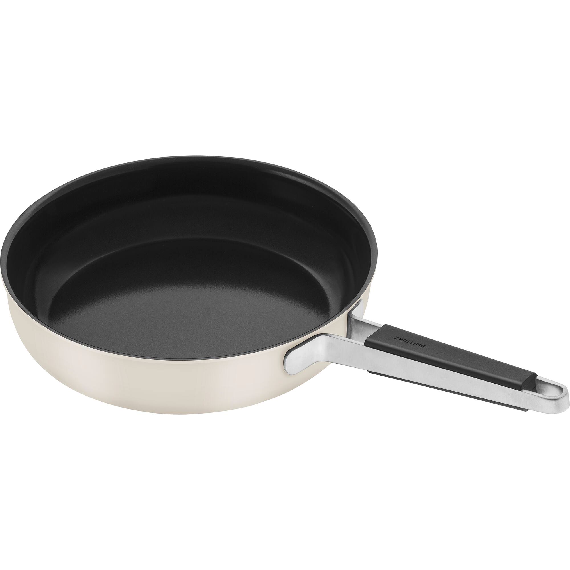 Front. ZWILLING - ZWILLING Pure 11-inch Stainless Steel Ceramic Nonstick Fry Pan, Ivory - Ivory.