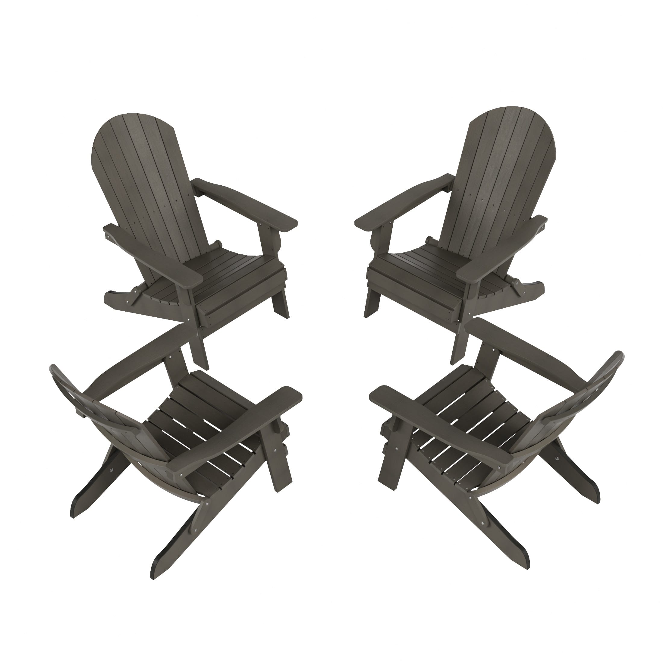 WestinTrends - Tuscany Outdoor Folding Adirondack Seashell Chair (Set of 4) - Charcoal Gray price history on PriceWatchPro