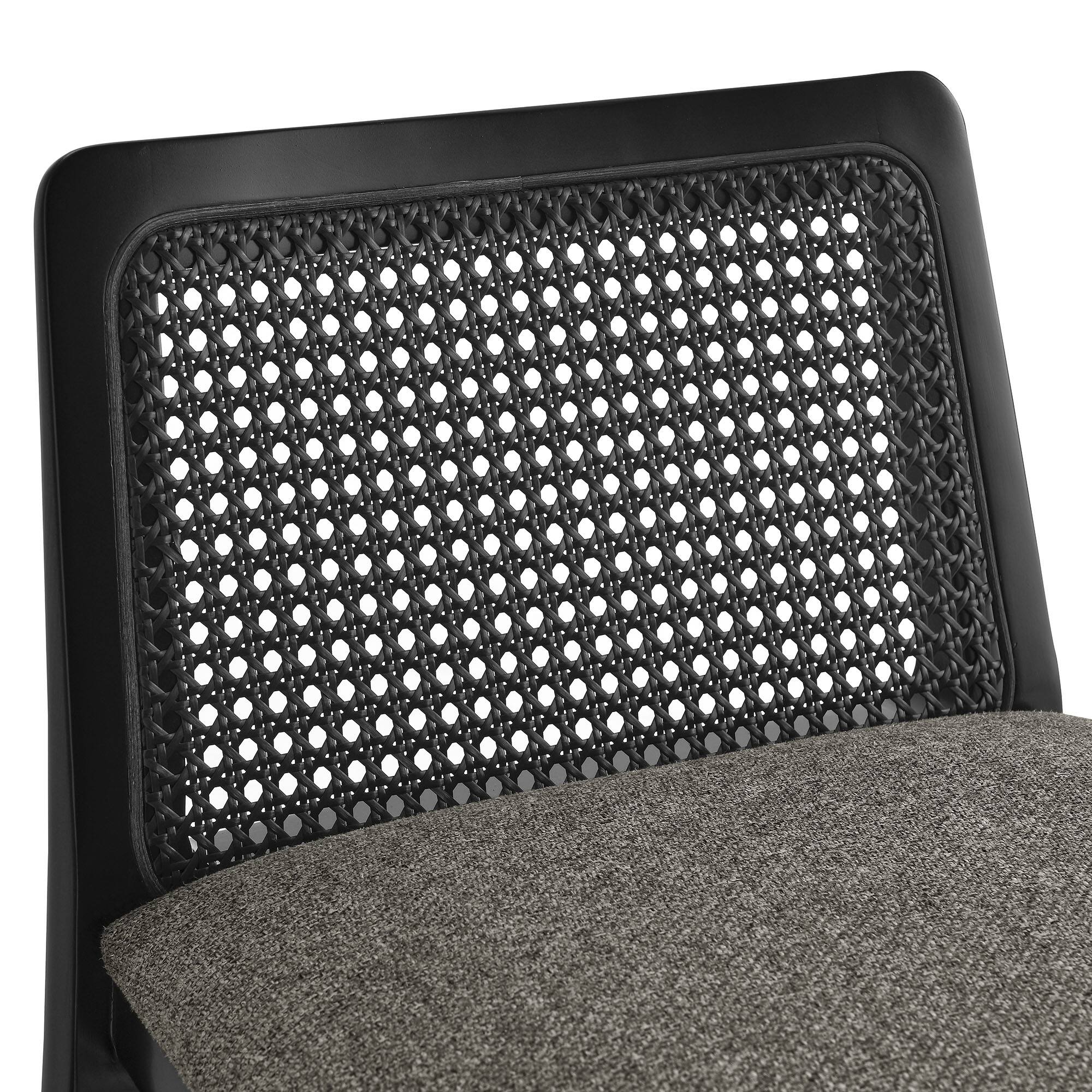 Alt View 5. Modway - Monarch Wood and Rattan Counter Stool by Modway - Black Black Gray.