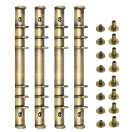 Unique Bargains - 4 Sets 6-Hole Ring Binder, A5 20mm Book Binding Kit Planner Maker Binder Ring Clip Mechanisms with Screw - Copper
