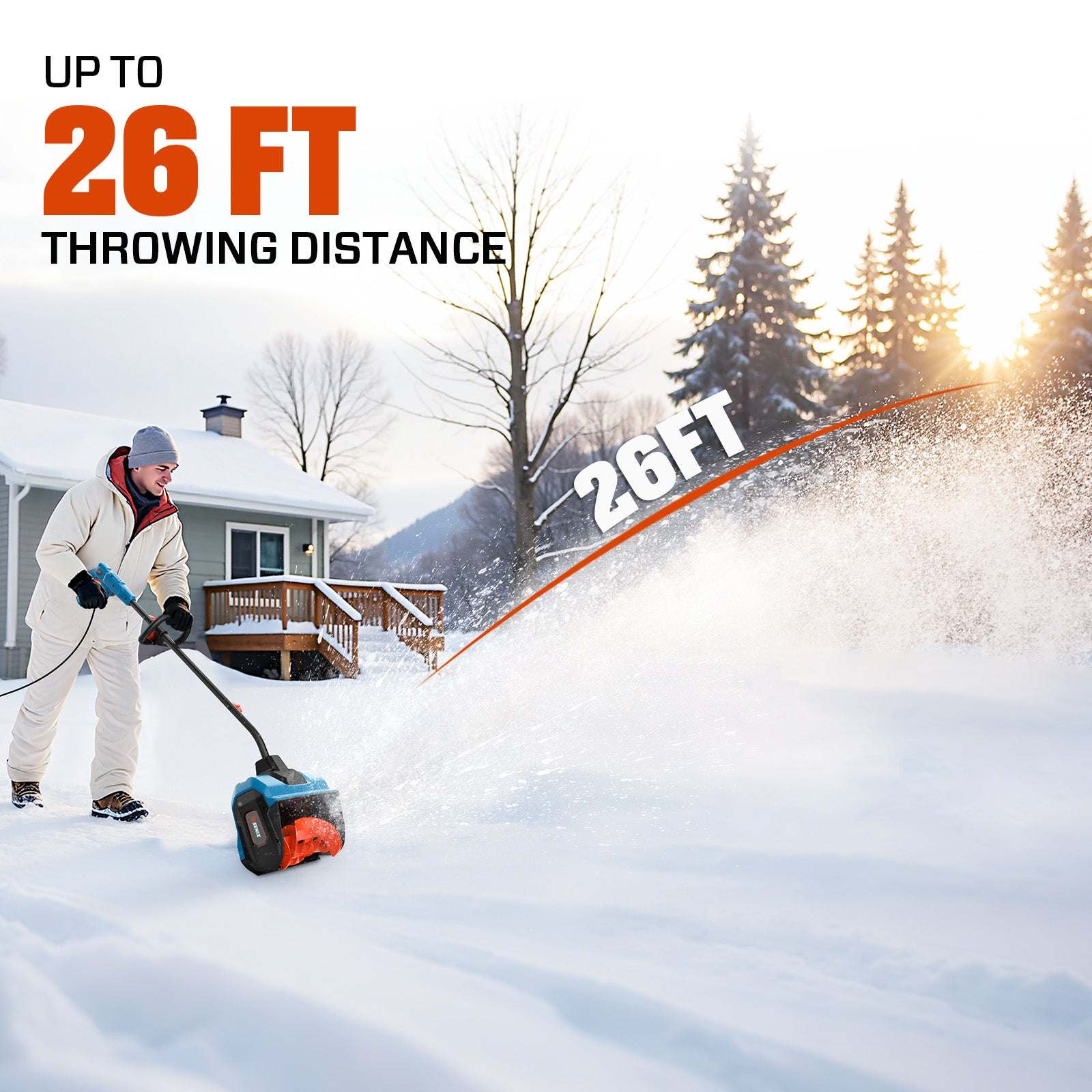 UP TO  
26 FT  
THROWING DISTANCE  

26 FT