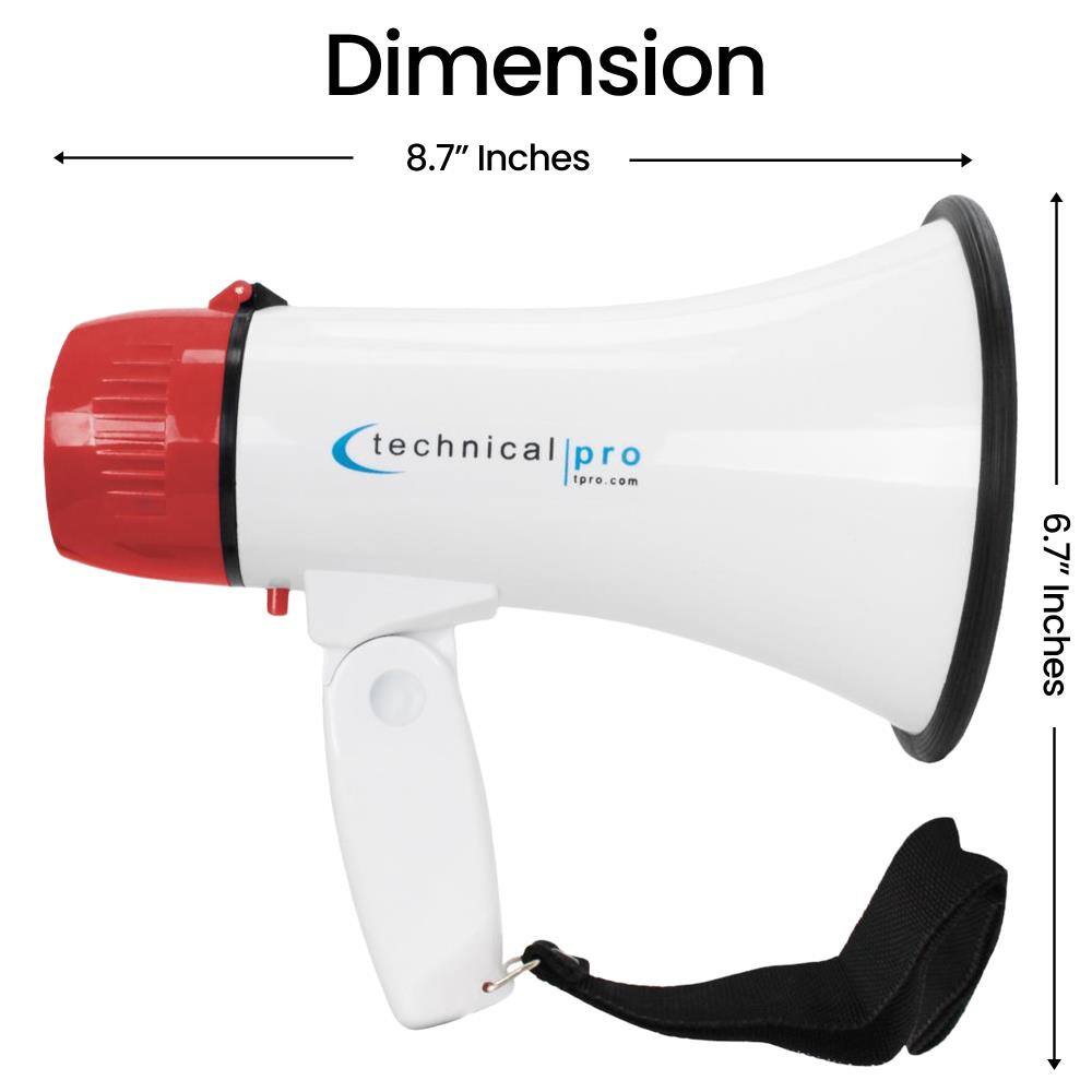 Dimension 8.7" Inches  
technical pro tpro.com  
6.7" Inches