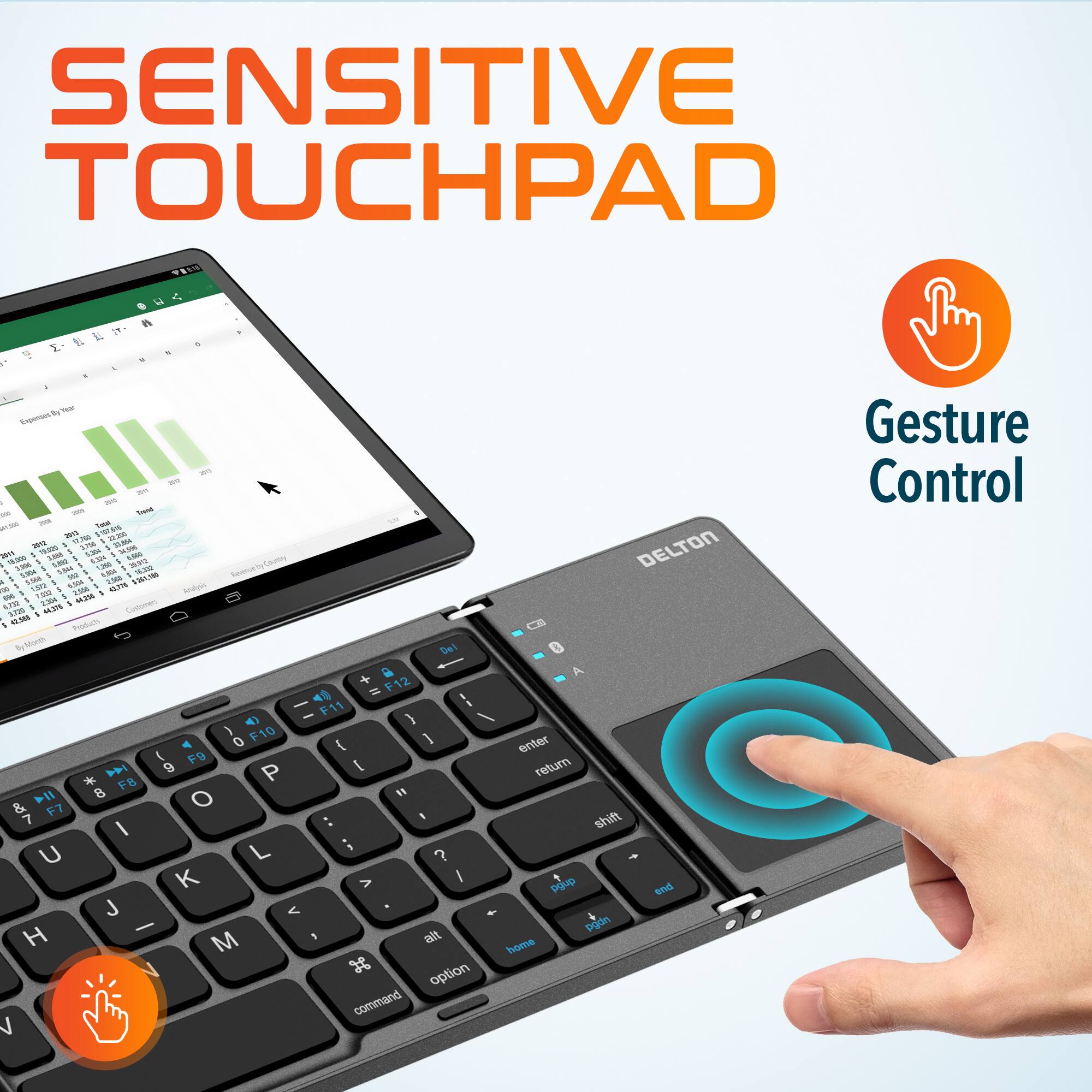 SENSITIVE TOUCHPAD  l   I in 1.  d - + - T - m - - - - F - A - Saa -  18 im ins W N7A VLm 0 DELTON Men .  SA L 1/% L 10  Loptns a im - Sa 5 UM N -4  VIA - 1  m i 5M84 VM iM Is Ar . . SL fetem - 198 -t - 1 -M L.TN . M1 Cussmes i 1  12/186 tsbun  RyMom Del 0 a A + F12 4 I - F11 I 4) - } I 1 F10 4 O { 1 enier I F9  S P 1 return * 1 8 O S & F7  7 : shift I L ; U ? K > I gup 3nd  < - - pgdn H M 1 alt hrome 3 option command V Gesture Control