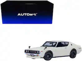 Nissan Skyline 2000GT-R (KPGC110) Tuned Version RHD (Right Hand Drive) 1/18 Model Car by Autoart - White
