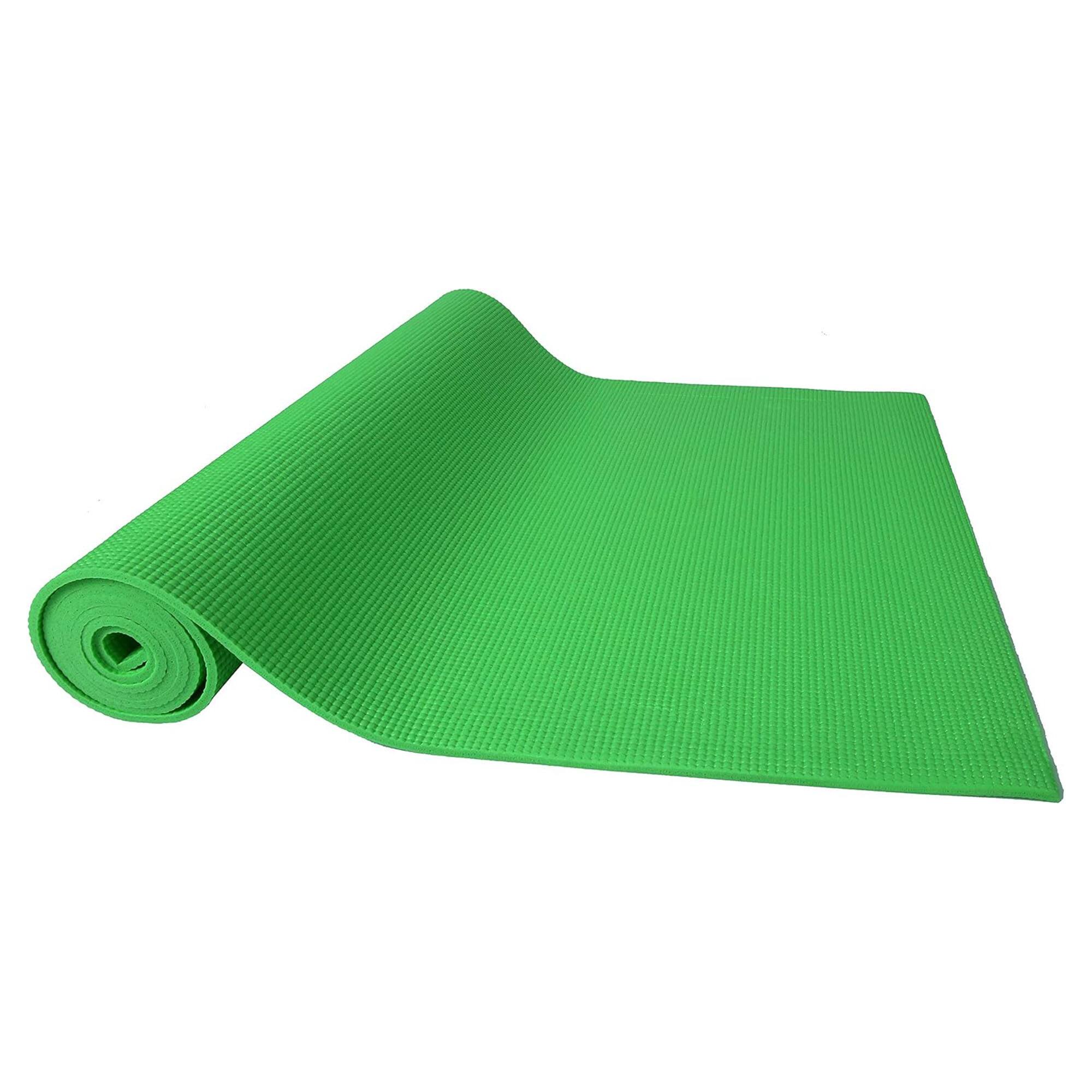 Alt View 8. Fitvids - Fitvids 1/4” High Density Thick Non Slip Workout Yoga Mat and Carry Strap, Green - Green.