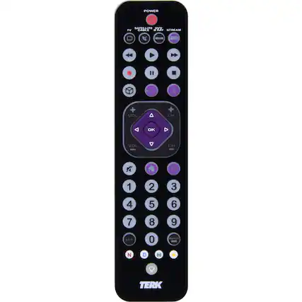 TERK - Rechargeable 4-Device Backlit Universal Remote - Black