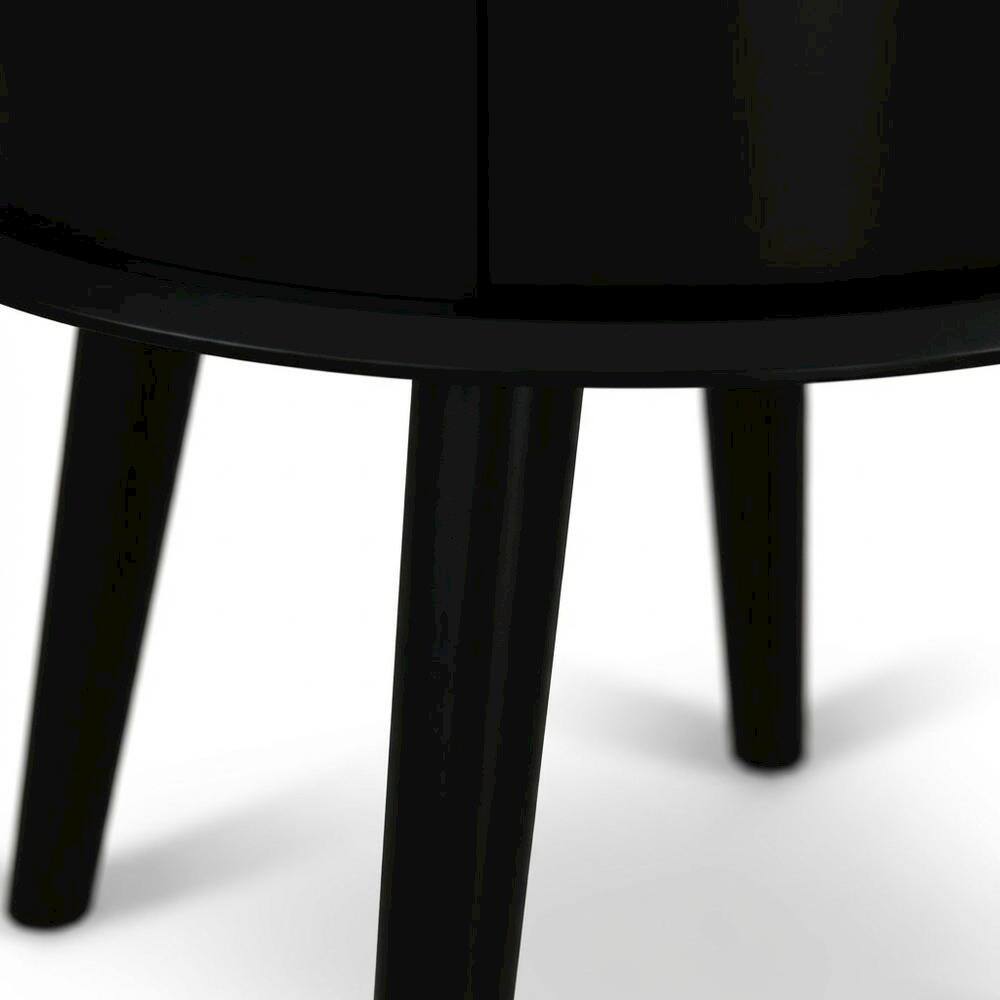 Left. FurniFact - Black Bedroom Nightstand with Modern Design and Durable Construction - Brown.