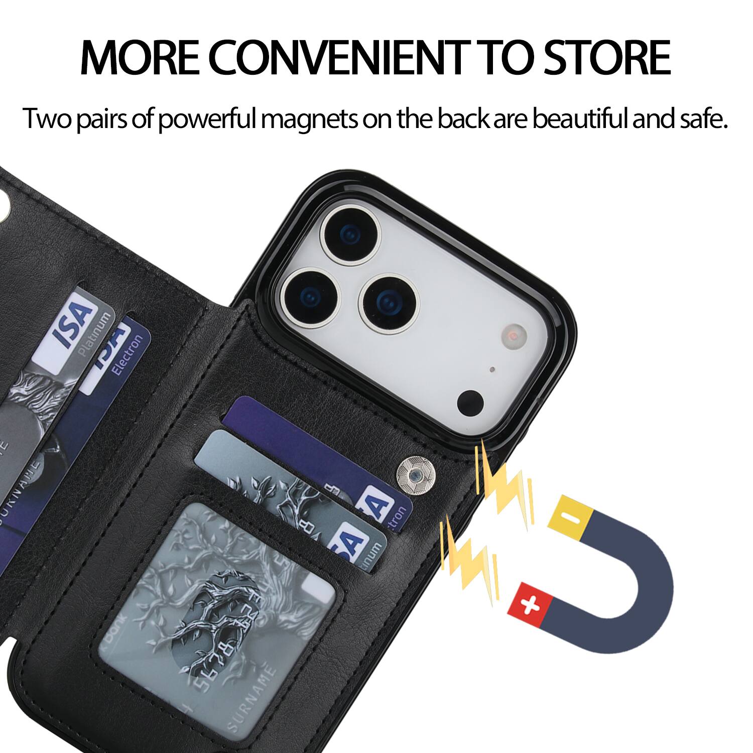 Dteck Wallet Phone Case for Apple iPhone 18 Pro Flip Back Card Holders ...