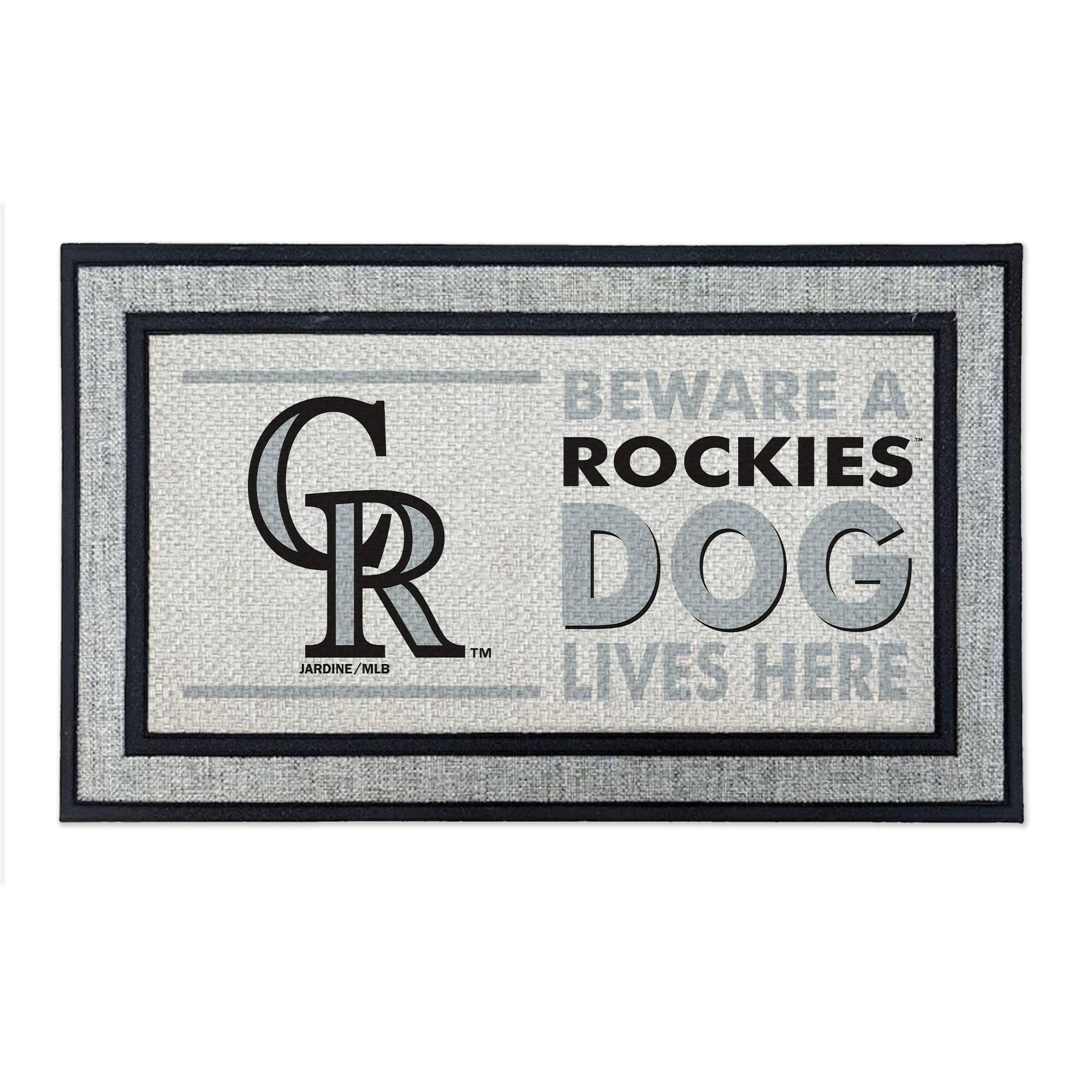 BEWARE A ROCKIES DOG LIVES HERE