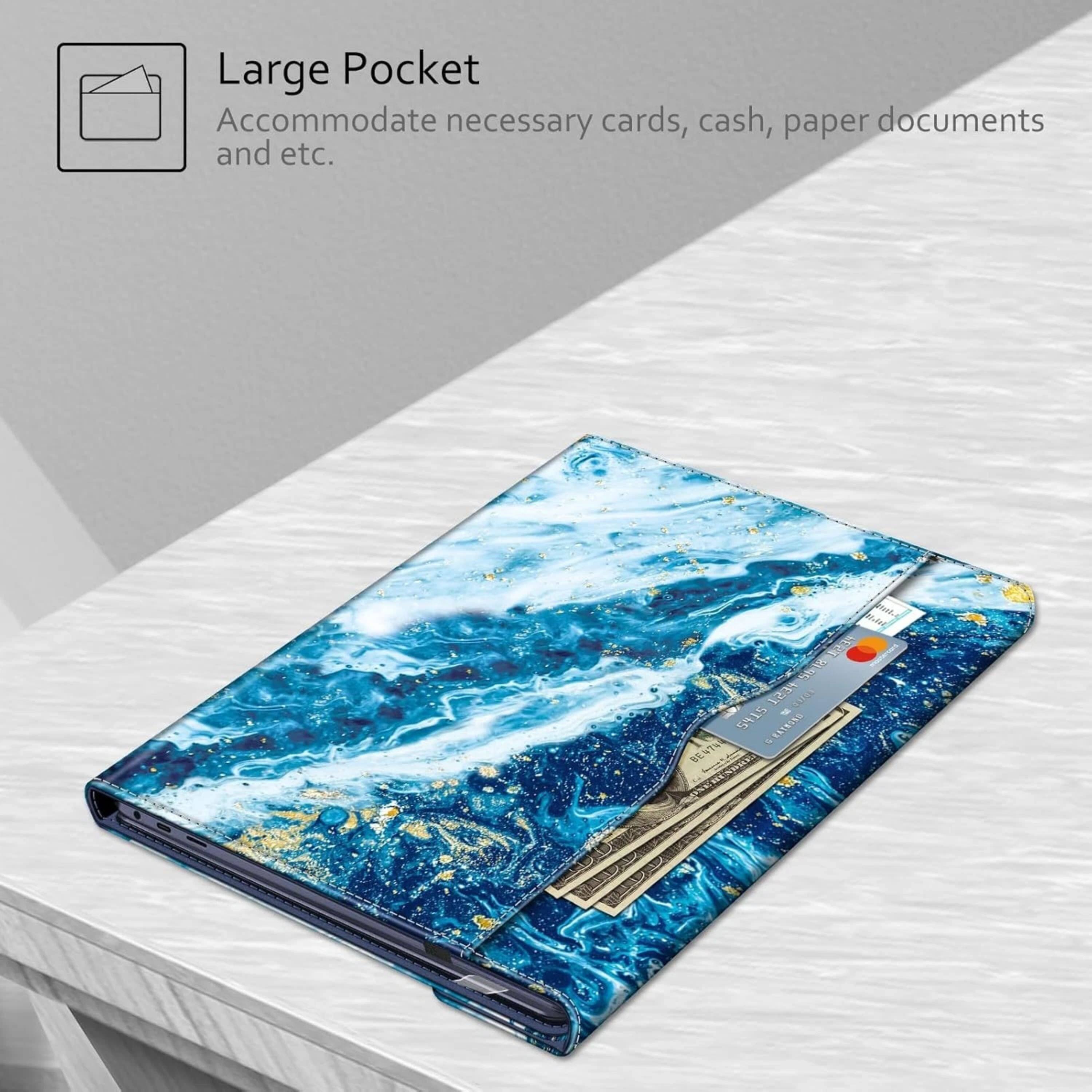 Large Pocket  
Accommodate necessary cards, cash, paper documents and etc.