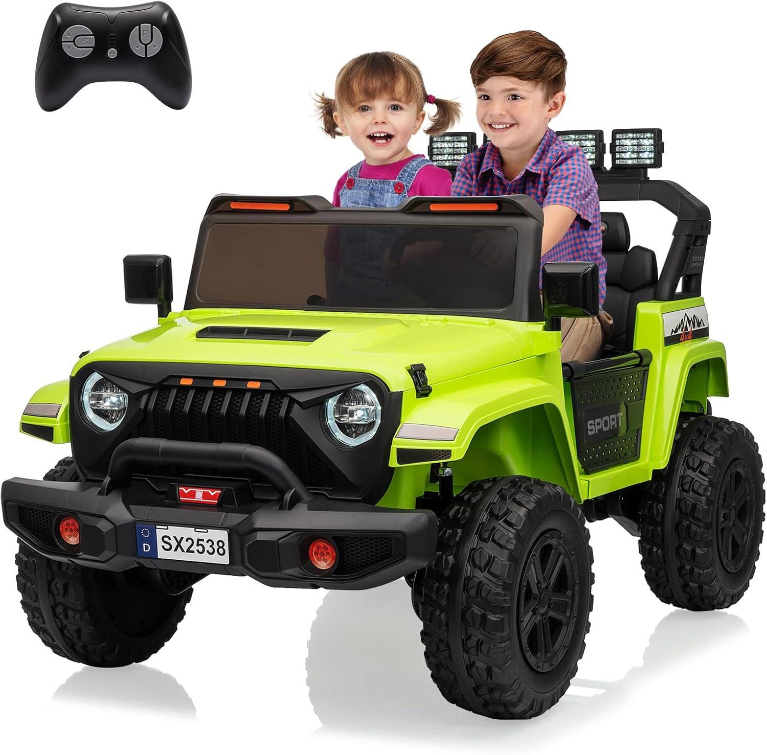 Homhougo - 24V Kids Ride on Car, 2 Seaters Riding Electric Truck with Remote Control,Adjustable Legroom for Toddlers Grows price history on PriceWatchPro