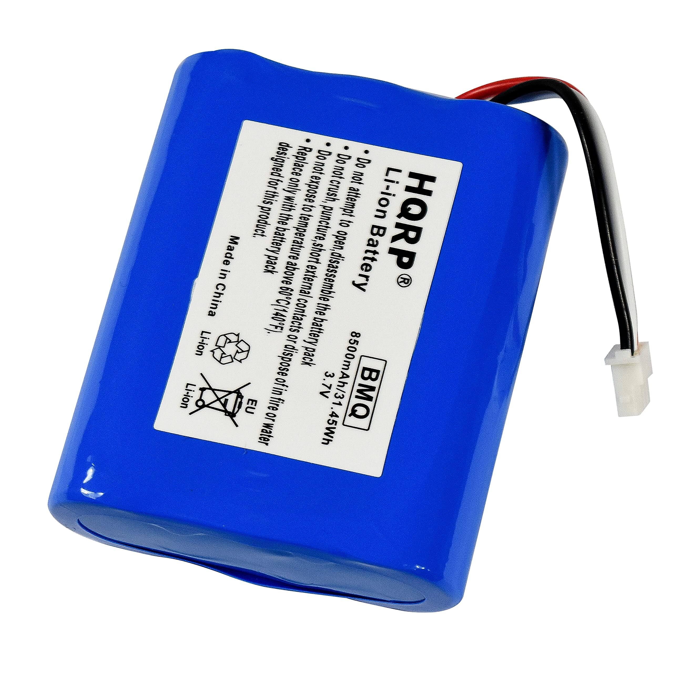 Designed for this product only. Do not expose to temperatures above 60°C (140°F). Do not puncture, crush, or dispose of in fire. Do not attempt to disassemble or dispose of in water. Made in China. Li-ion Battery. 8500mAh/31.45Wh 3.7V. BMQ. HQRP.
