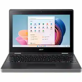Acer - TravelMate B3 Spin 2-in-1 11.6" Touchscreen Laptop - Intel N200 with 8GB Memory - 128GB SSD - Black