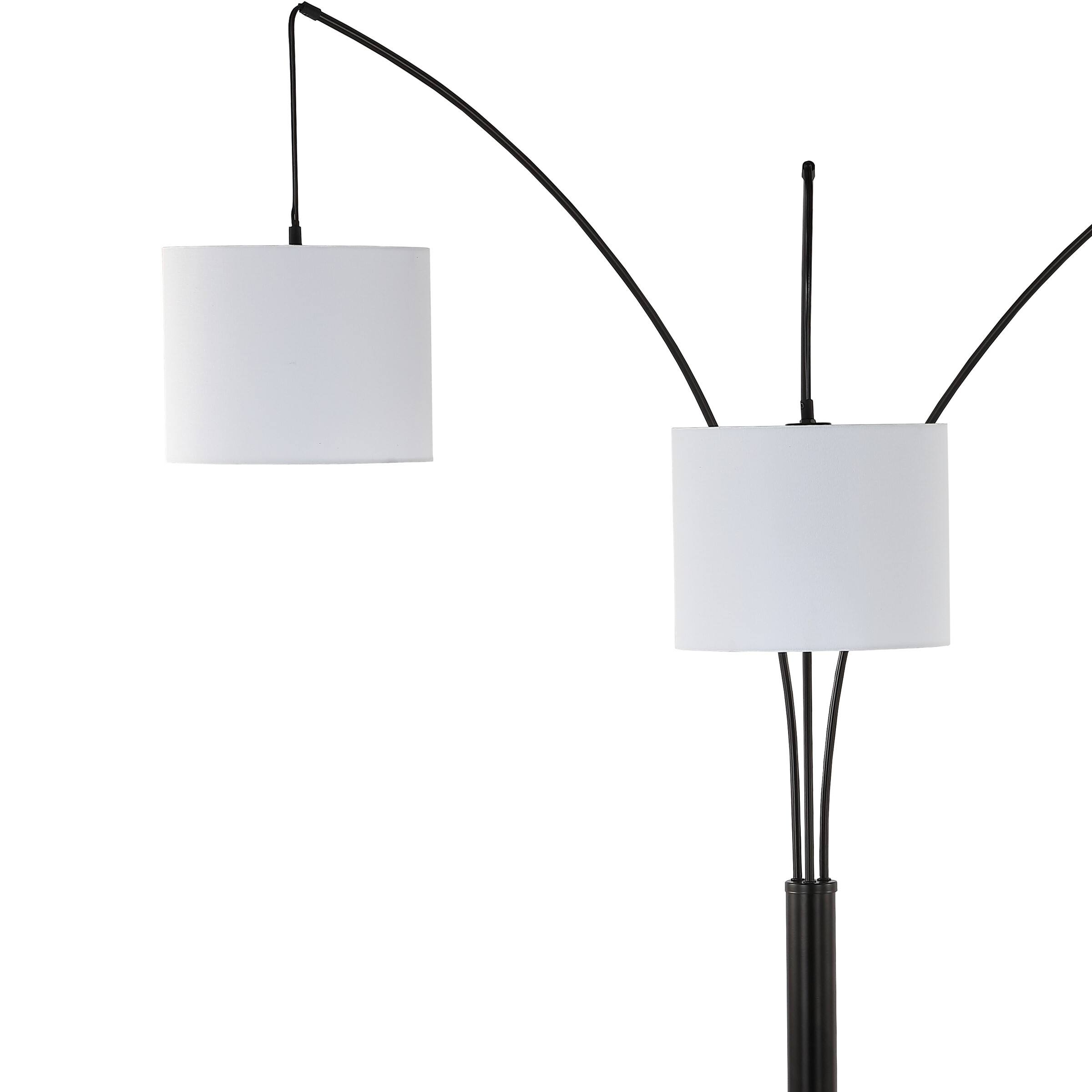 Alt View 4. Jonathan Y - Barrie 78.5" 3-Light Mid-Century Modern Head-Adjustable Iron LED Arc Floor Lamp, Oil Rubbed Bronze - Oil Rubbed Bronze.