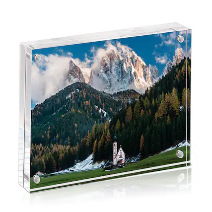 Front. BP4U - 8.5x11 Inch Tabletop Acrylic Picture Frame, 12+12MM Double Sided Desktop Photo Frame (1-Pack).