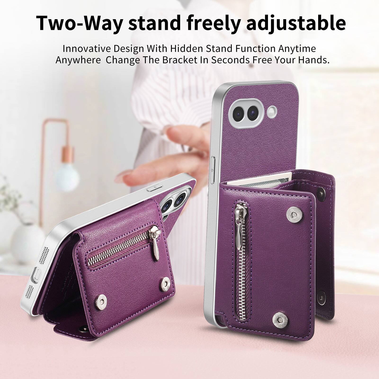 Two-Way stand freely adjustable  
Innovative Design With Hidden Stand Function Anytime Anywhere Change The Bracket In Seconds Free Your Hands.