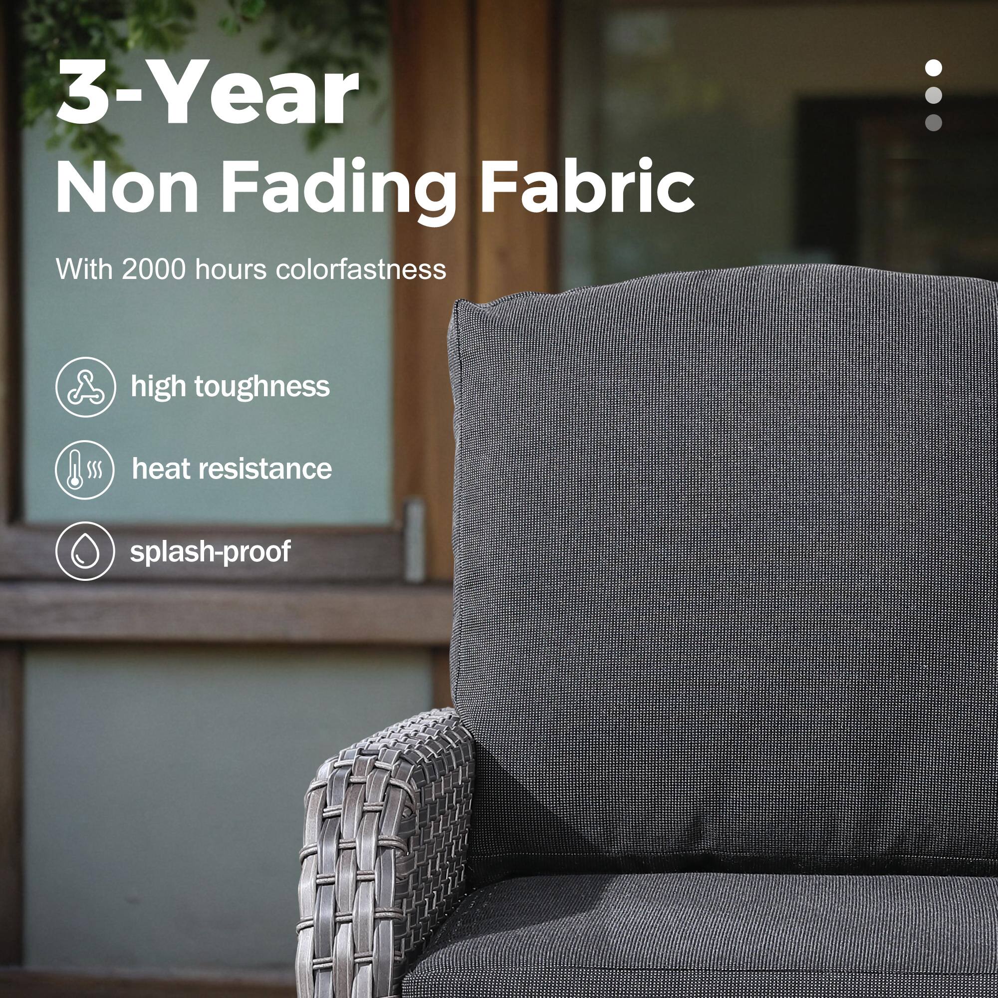 3-Year Non Fading Fabric

With 2000 hours colorfastness

- high toughness
- heat resistance
- splash-proof