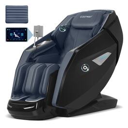 Costway - 4D Dual Roller System Flexible Track Zero Gravity Full Body Massage Chair - Dark Blue+Black