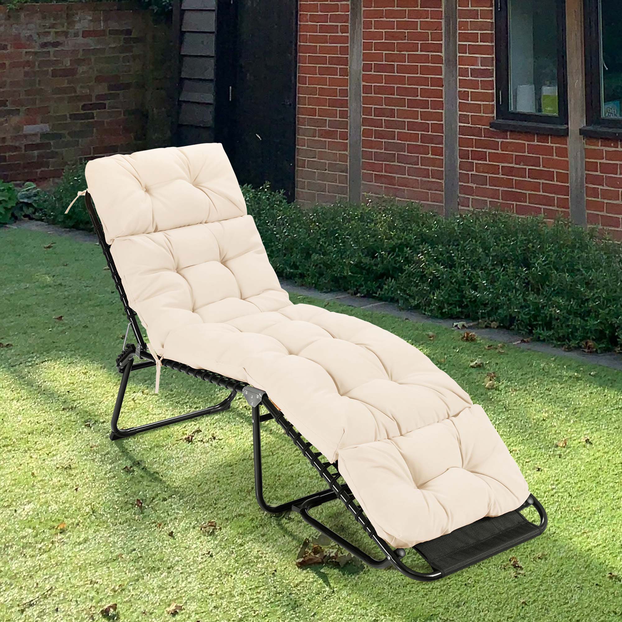 Alt View 3. Costway - Costway 2PCS 73" Lounge Chaise Cushion Padded Recliner Cushion Indoor Outdoor - Beige.