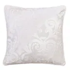 Front. LuXeo - Liana Cut Square Velvet Pillow Cover & Insert - IVORY.