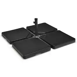 Costway - 4 PCS Patio Cantilever Offset Umbrella Base Weight Stand Water/Sand 238lbs - Black