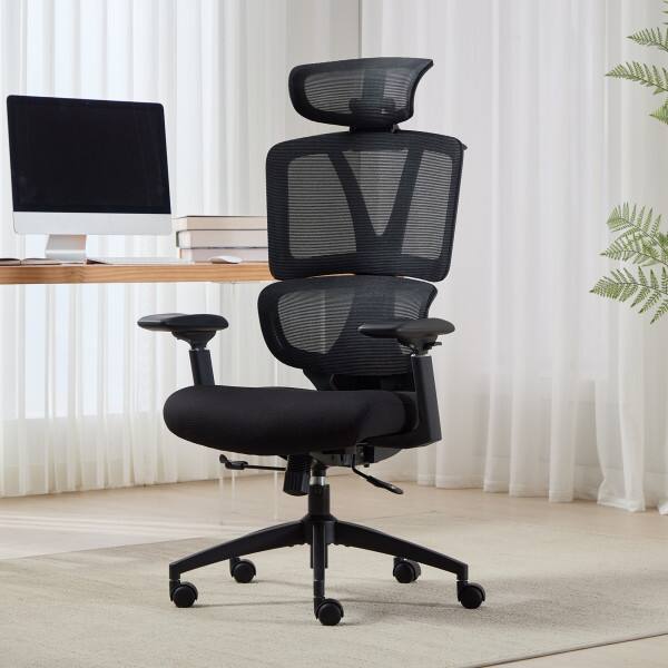 Angle. Serta - Serta® AirHaven SX1200 Ergonomic Mesh Chair with Adjustable Headrest, Black - Black.