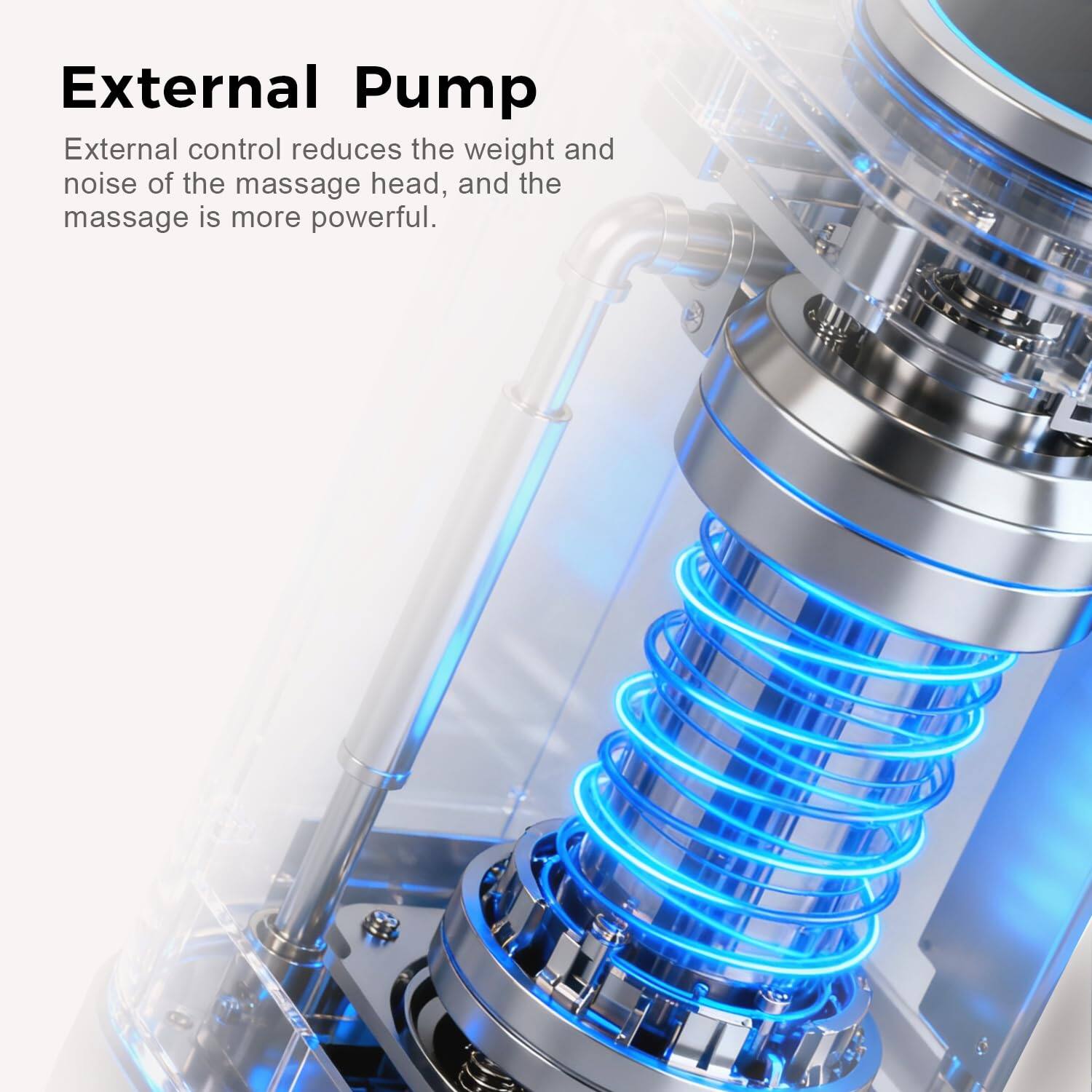 External Pump

External control reduces the weight and noise of the massage head, and the massage is more powerful.