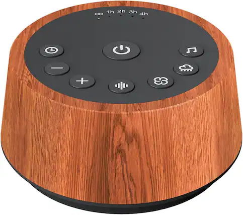 Front. FINEAK - Sound Machines Sleep White Noise Machine with 25 Soothing Sounds - Wood.