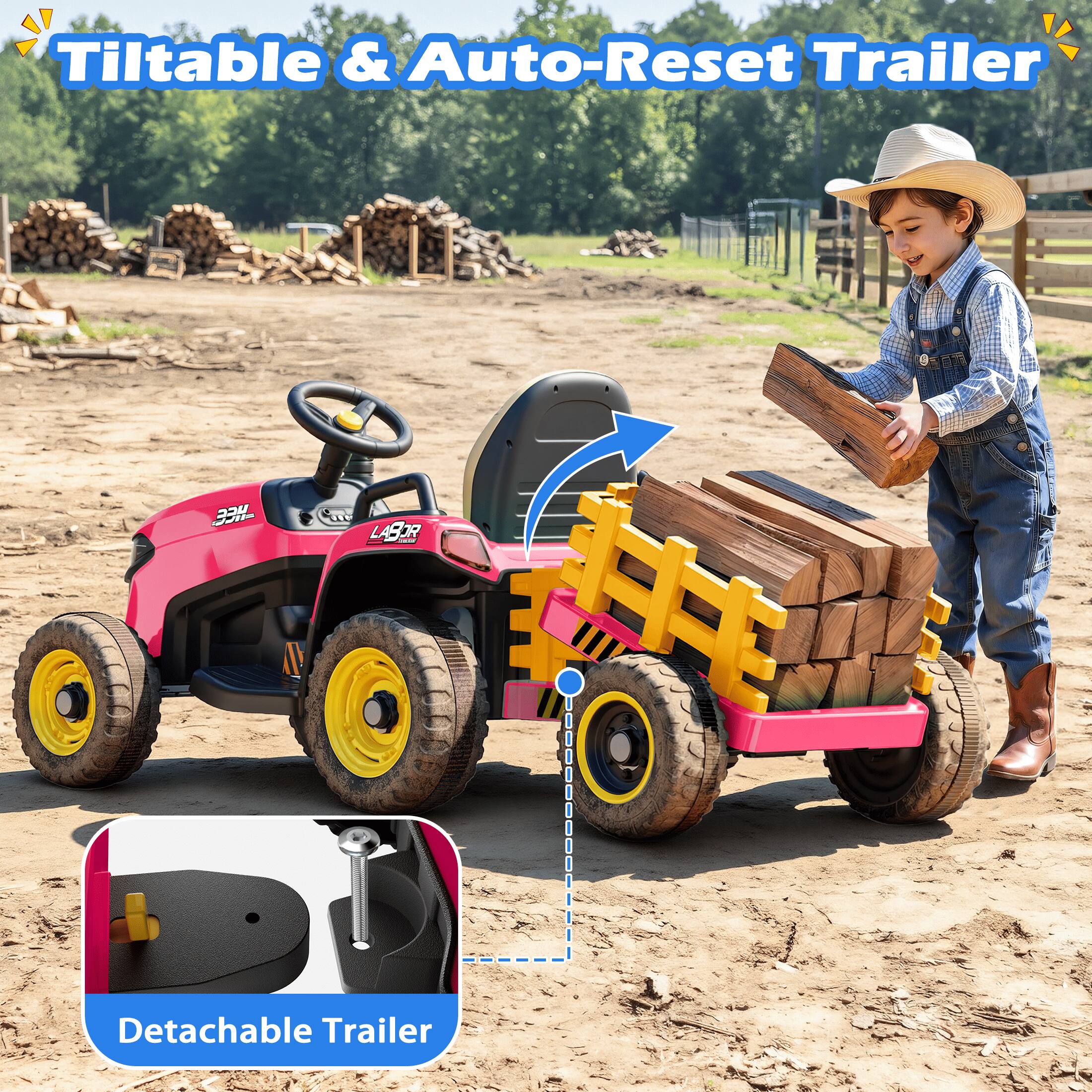 Tilttable & Auto-Reset Trailer

Detachable Trailer