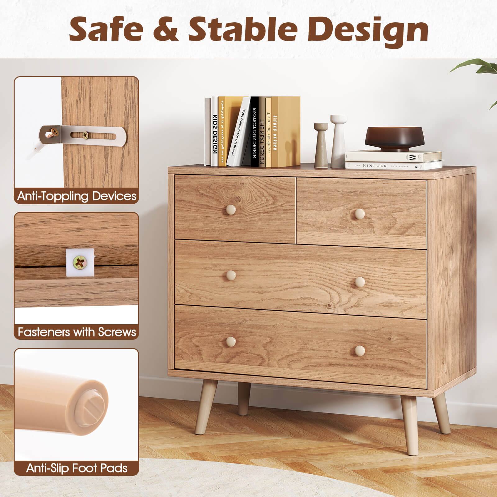 Safe & Stable Design

- Anti-Topping Devices
- Fasteners with Screws
- Anti-Slip Foot Pads