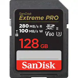 SanDisk - Extreme PRO SD UHS-II Memory Card SDSDXEP-128G-GN4IN
