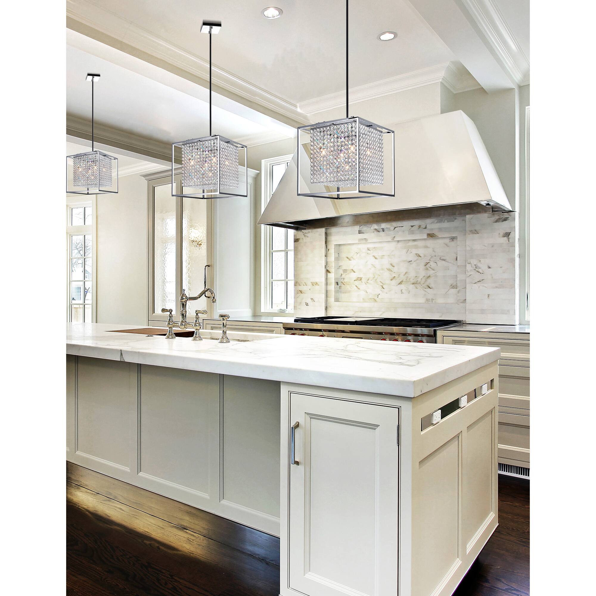 Alt View 1. CWI Lighting - Cube 5 Light Chandelier With Chrome Finish - Chrome.