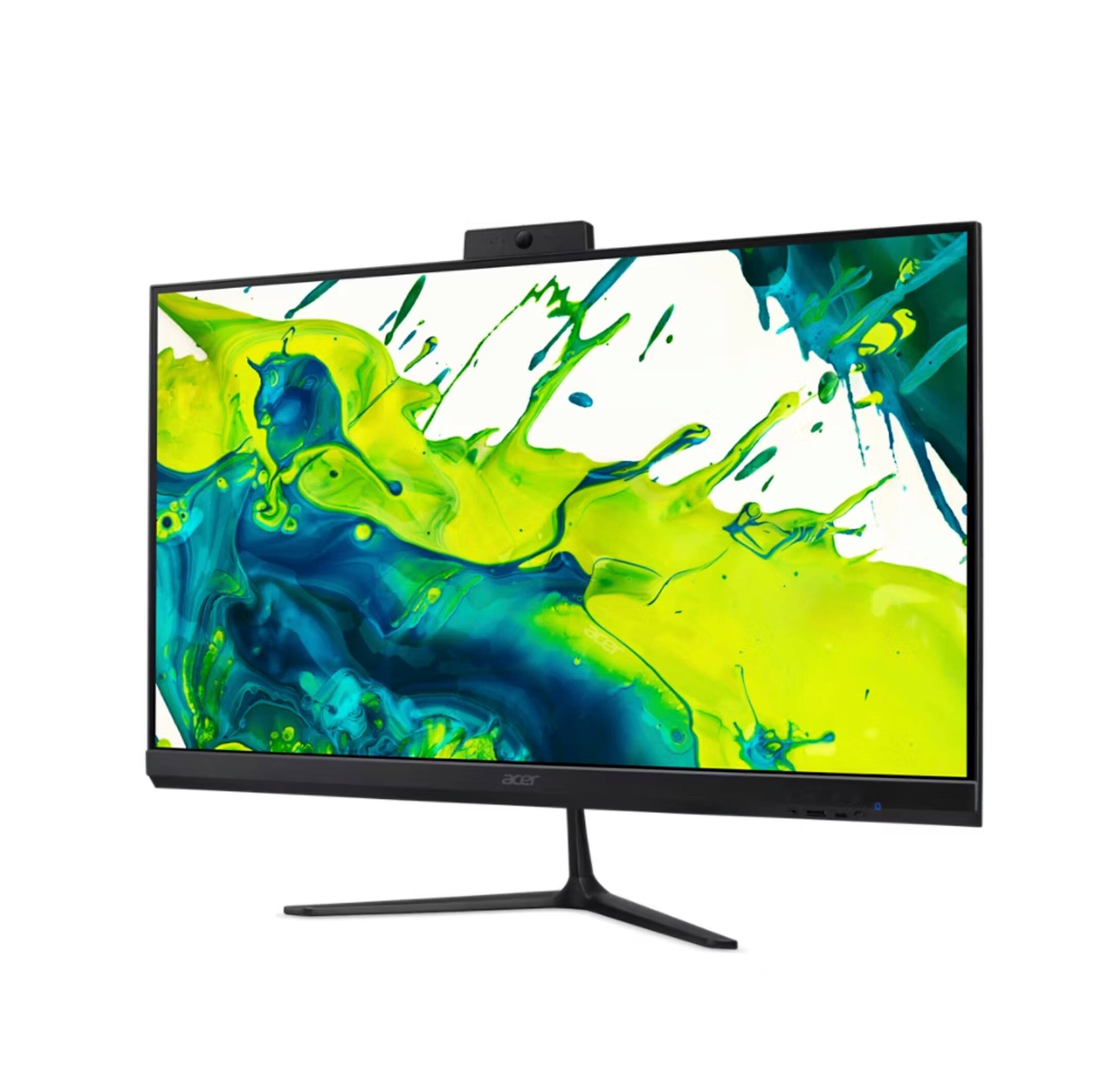 Alt View 5. Acer - Aspire C27 All-in-One 27 FHD Display (Ryzen 5 7430U, 16GB, 1TB SSD, AMD Radeon, WiFi 6E, Win 11 Pro) w/USB Hub - Black.