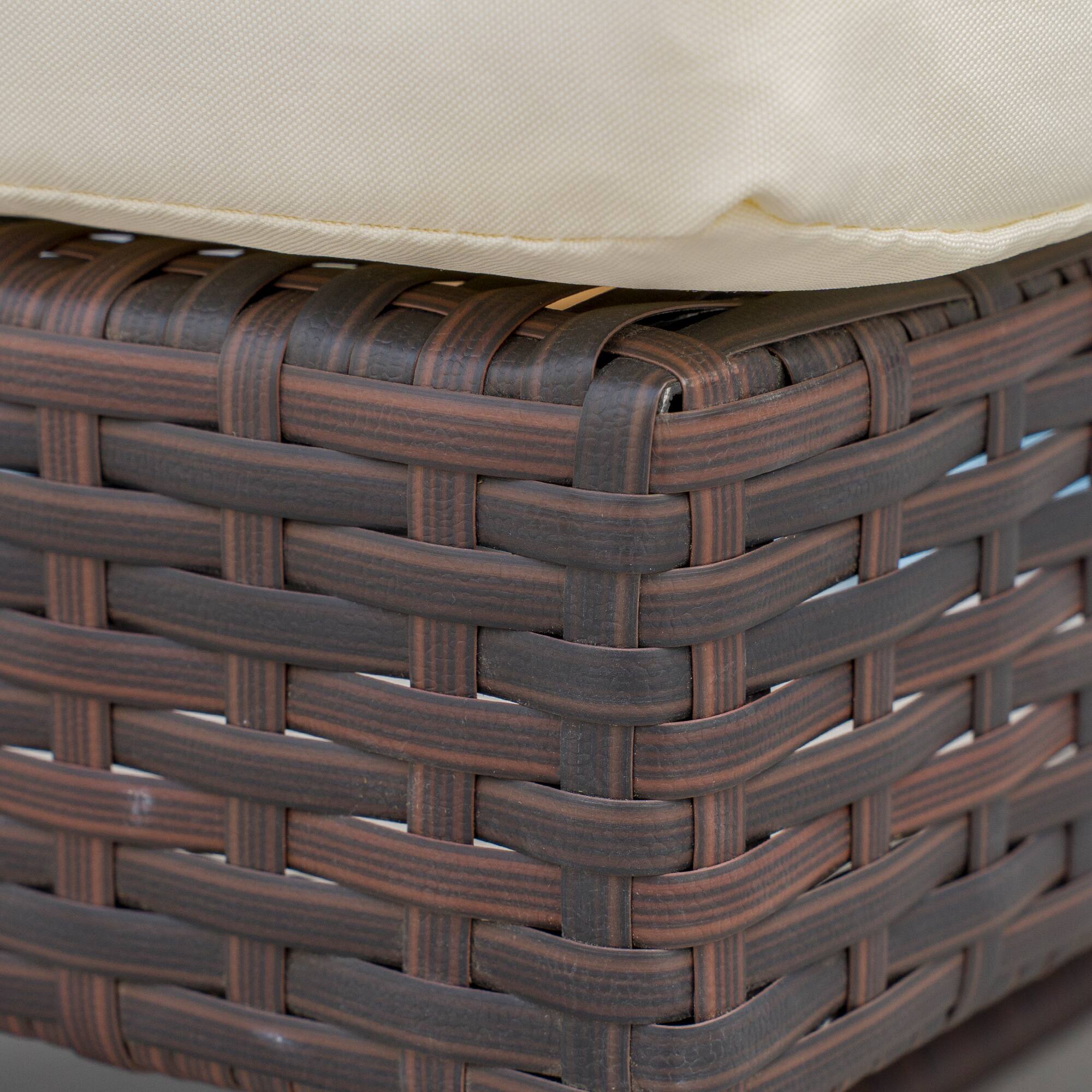 Alt View 7. Outsunny - Patio Chaise Lounge, Pool Chair with 5 Position Adjustable Backrest & Cushion, 78.75" x 24.75" x 35" - Cream White.