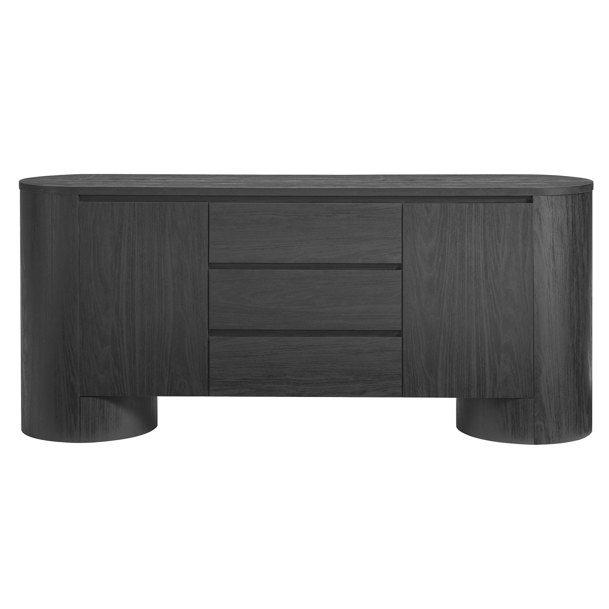 Alt View 4. Modway - Duval 71" Rounded Sideboard Storage Cabinet by Modway - Black.