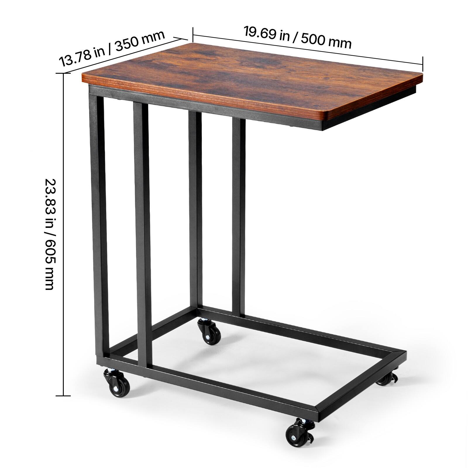 - Width: 19.69 in / 500 mm
- Depth: 13.78 in / 350 mm
- Height: 23.83 in / 605 mm