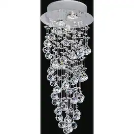 CWI Lighting - Double Spiral 2 Light Flush Mount With Finish - Chrome