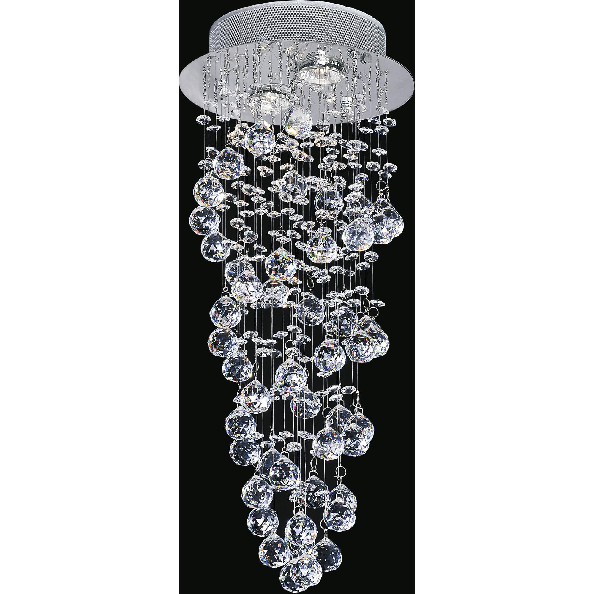 Front. CWI Lighting - Double Spiral 2 Light Flush Mount With Chrome Finish - Chrome.