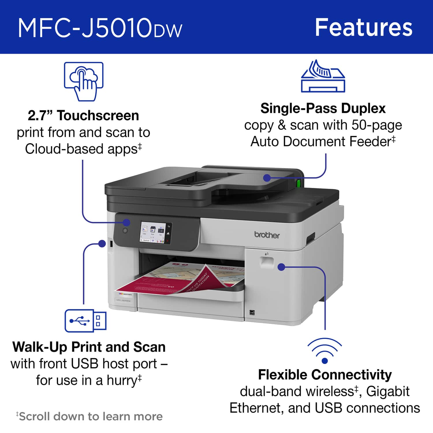 Brother - INKvestment 5010 Wireless Color Inkjet All-in-One