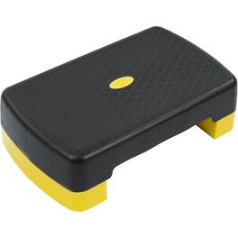 Fitvids - 18" Workout Aerobic Stepper Platform, Adjustable Risers, Black/ - Yellow