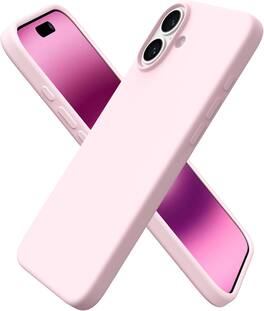 Ornarto - Designed for iPhone 16 Plus Case 6.7", Liquid Silicone 3 Layers Full Covered Protective Cover - Chalk Pink