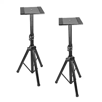 Front. Pyle - Pyle PSTND32 Dual Studio Monitor 2 Speaker Stand Mount Kit.