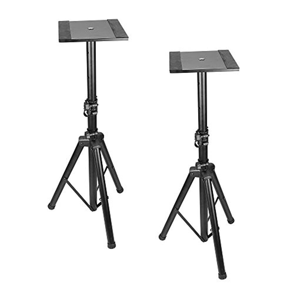 Front. Pyle - Pyle PSTND32 Dual Studio Monitor 2 Speaker Stand Mount Kit.