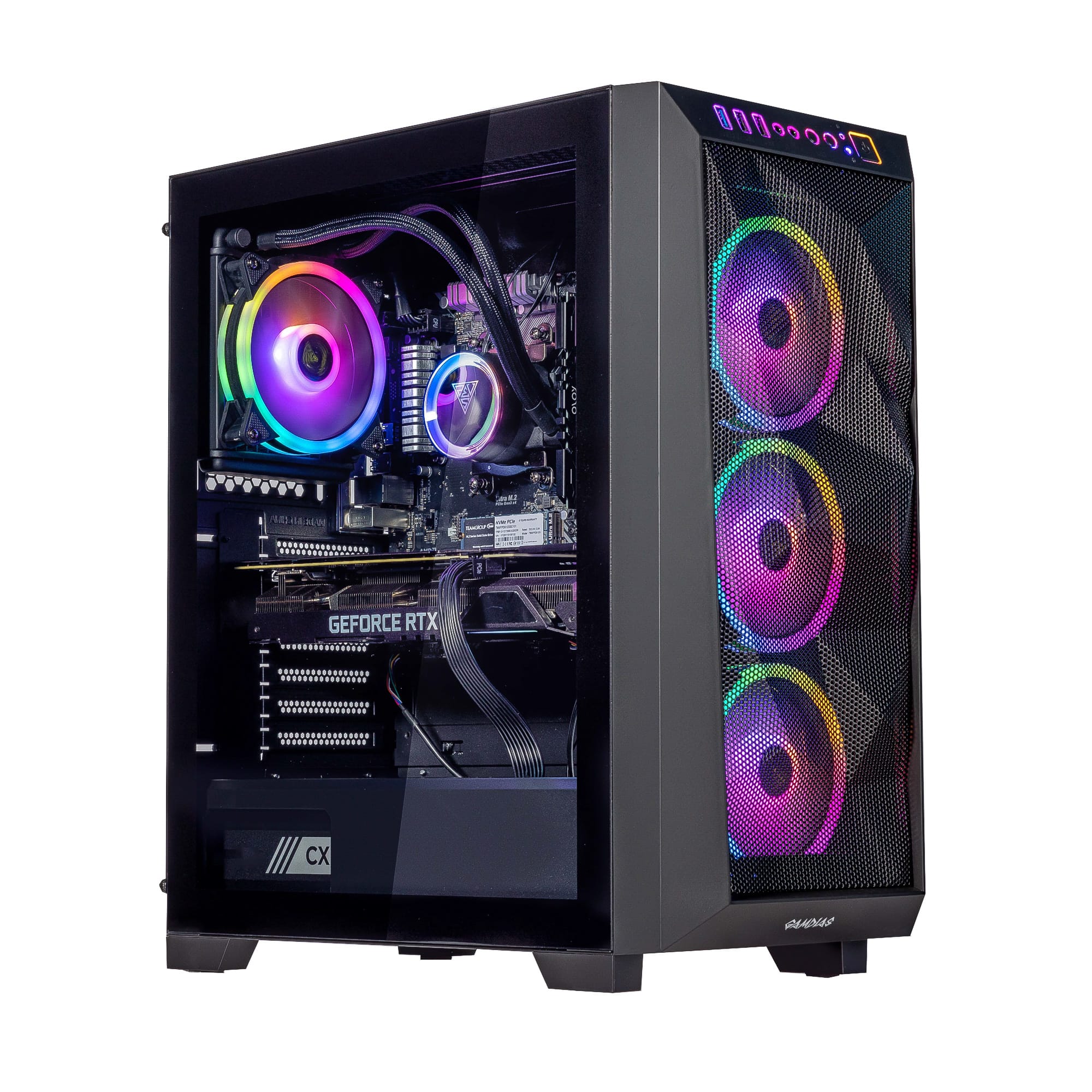 Velztorm - Pilum Custom Gaming Desktop (Ryzen 7 5700X, 32GB, 1TB SSD + 1TB HDD, RTX 5060, Win 11 Pro ) - Black
