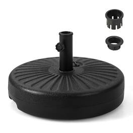 Costway - 20'' Patio Fillable Round Umbrella Base Stand Holder Fit Pole 1.5''/1.9'' Outdoor - Black