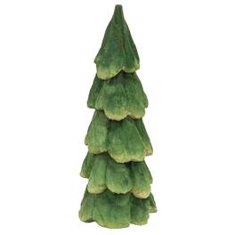 BreeBe - Wood Carved Christmas Tree Sitter 8" - Green