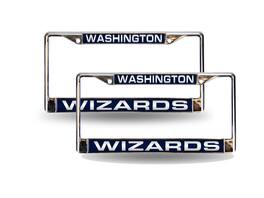 Rico Industries - Washington Wizards NBA Chrome Metal LaserLicense Plate Frame - Set of 2 Frames - Multi